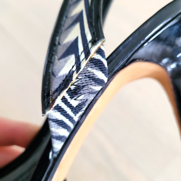 Via Spiga Zebra Print Satin Sling Back Heels Platform Size 8 1/2M - Picture 9 of 15